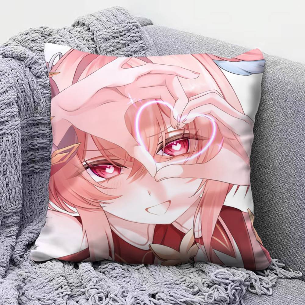 Linnea Cute Genshin Impact Home Sofa Cushion Covers and Aecorative Custom Pillow Covers