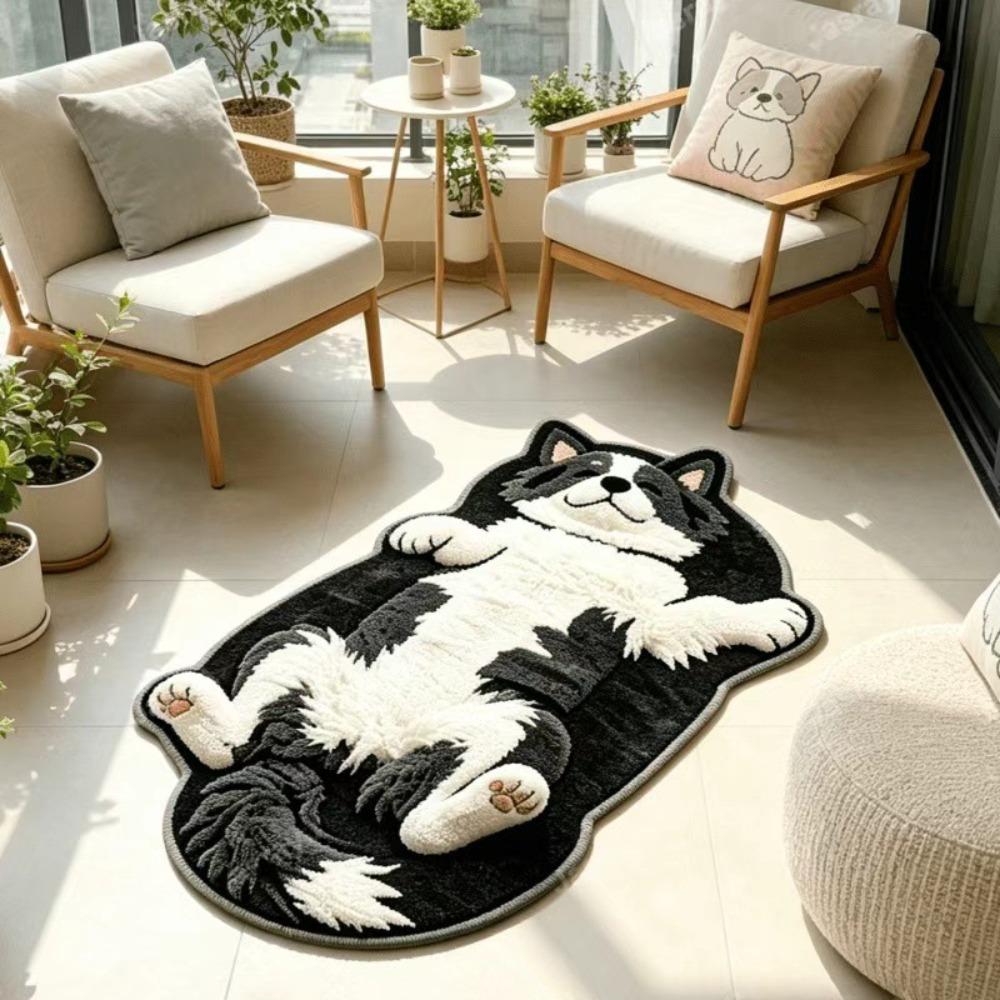 Anti-fouling Home Decor Carpet Non-Slip Cartoon Carpet Soft Dog-Shaped Area Rug  Living Rooms