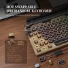TW1867 Three-Mode Retro Bluetooth Mechanical Keyboard with Hot-Swappable Linear Switches and RGB Lighting