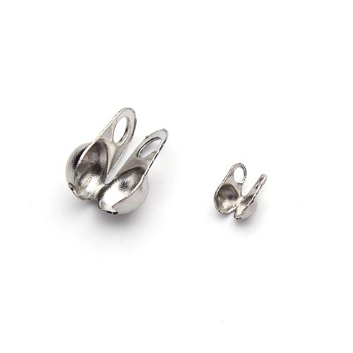 50 STUKS Roestvrij Staal Calotte Eindkrimpers Kralen voor Sieraden Maken Fitting Roestvrij Staal Bal Ketting Eindsluiting DIY Armband