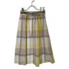 BLUE LABEL CRESTBRIDGE 2011 Yellow Crestbridge Check Light Airy Twill Flared Skirt skirt 36 Yellow x beigeUsed