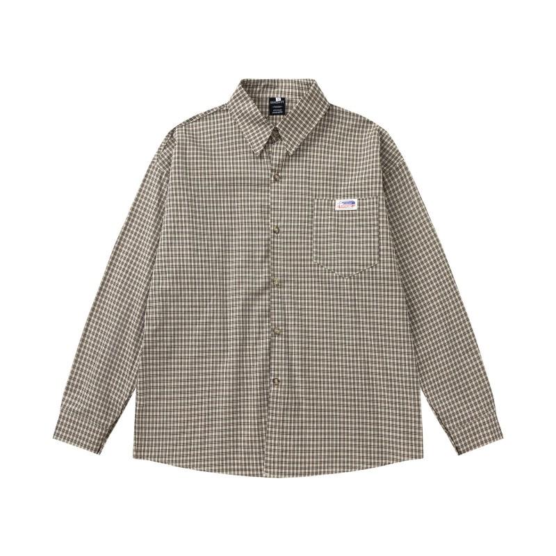 Japanese Style Vintage Plaid Long Sleeve Shirt Loose Fit Casual Blouse Men Women