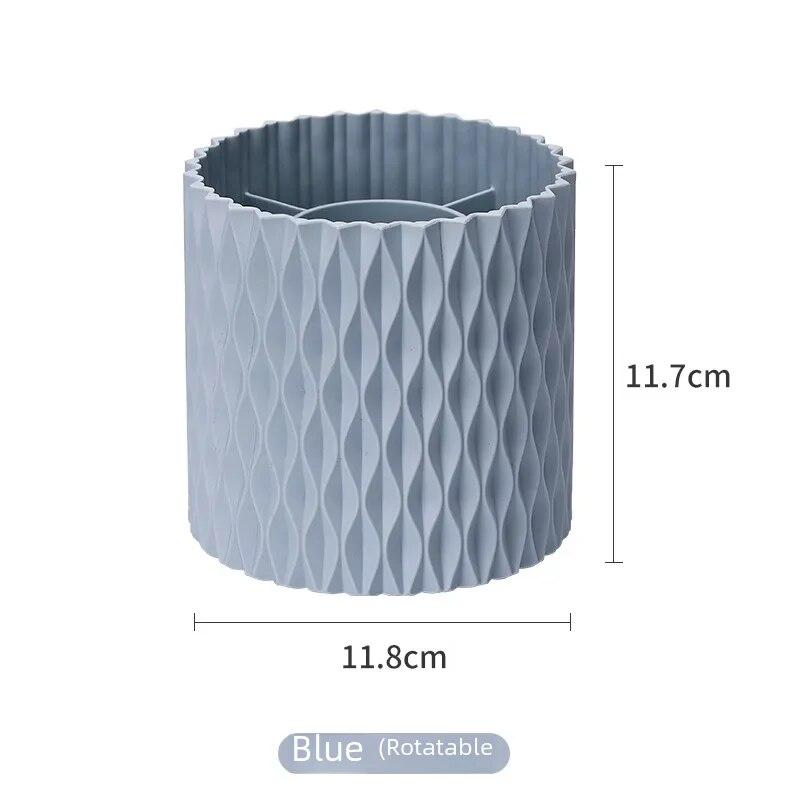 

Вращающийся тубус для хранения кистей для макияжа, косметический ящик, настольный держатель для ручек, органайзер для помады и теней для век, пластиковый материал