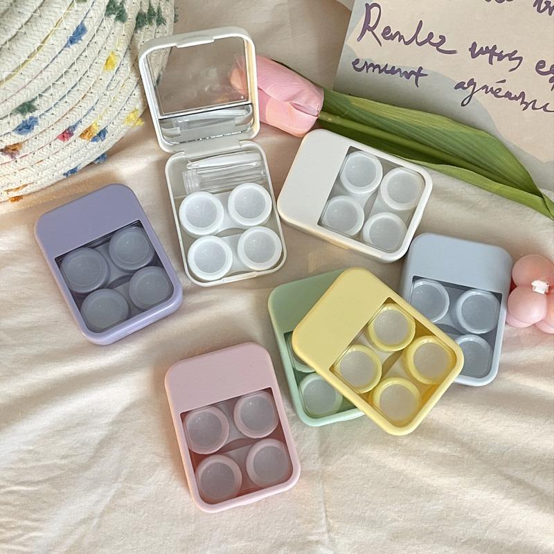 2 Pairs Contact Lens Case Travel Soak Container Lenses Box for Beauty Pupil Women Eye Care