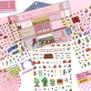 Kawaii 3D Cartoon Doll Apartment Miniature Scene Stickers DIY Pocket House Stacking Game Stickers Children's Festival Gifts