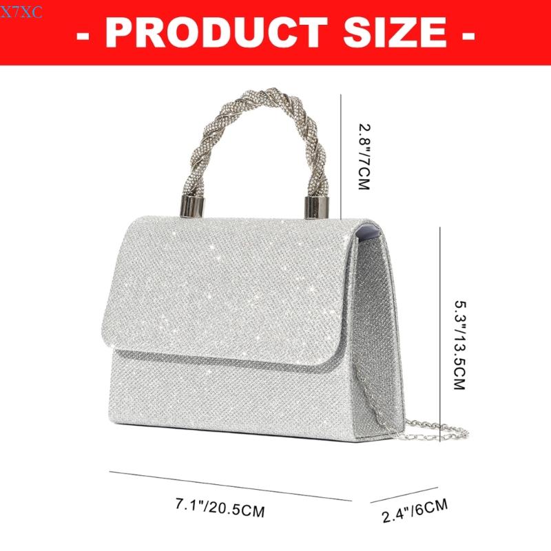 X7XC Practical Womens Evening Bag Rhinestones Shoulder Purse Fashion Crossbody Purse