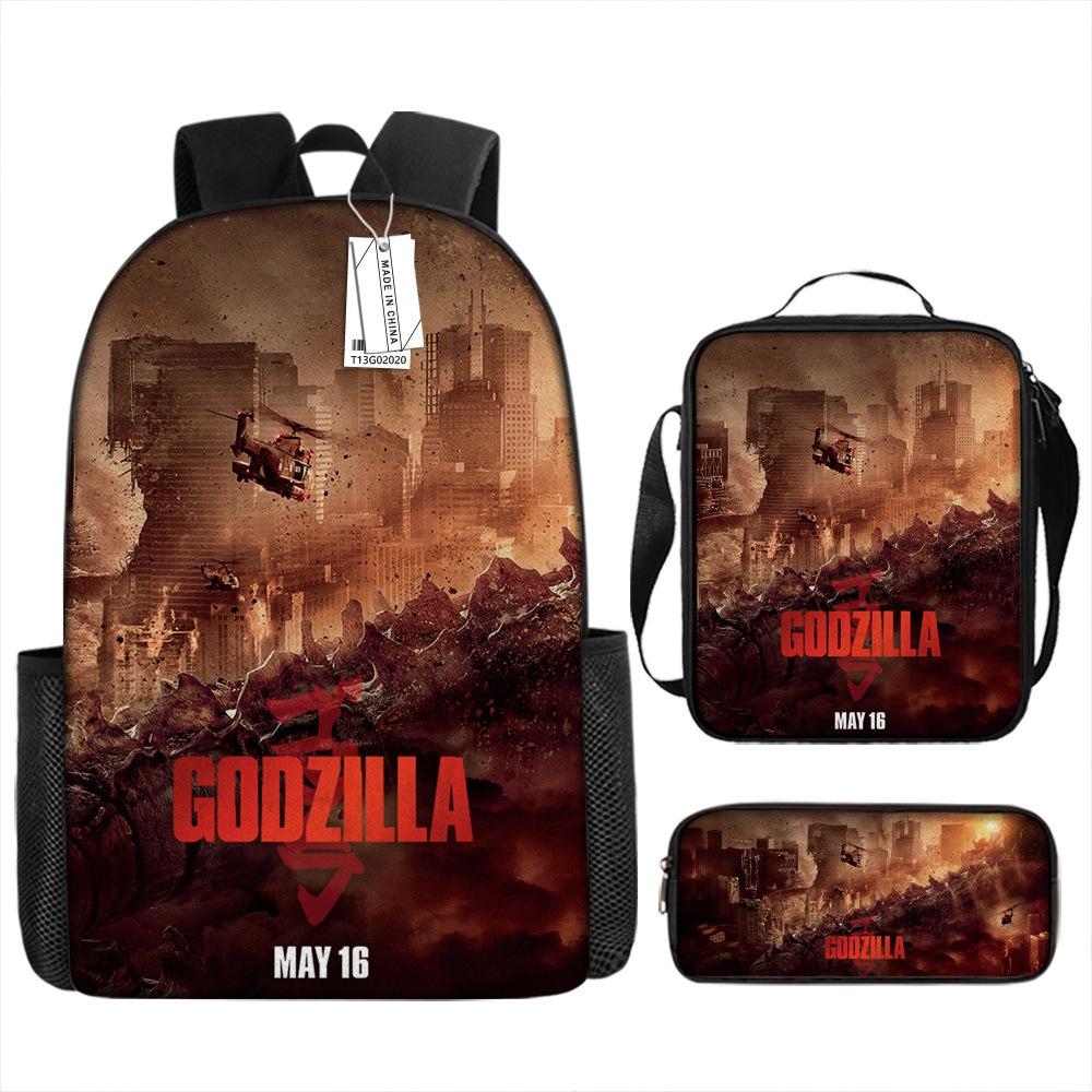 Godzilla Godzilla Student School Bag Cartoon Children Backpack Satchel Anime Trend