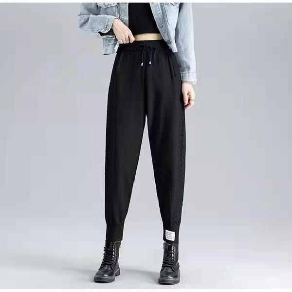 

Женские трикотажные брюки, весенне-осенние свободные шаровары с высокой талией, повседневные спортивные штаны, спортивные штаны XXL