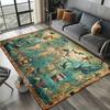 2025 New Style Retro Marine Nautical Chart Compass Carpet Rug for Home Living Room Bedroom Sofa Doormat Decor,Non-slip Floor Mat