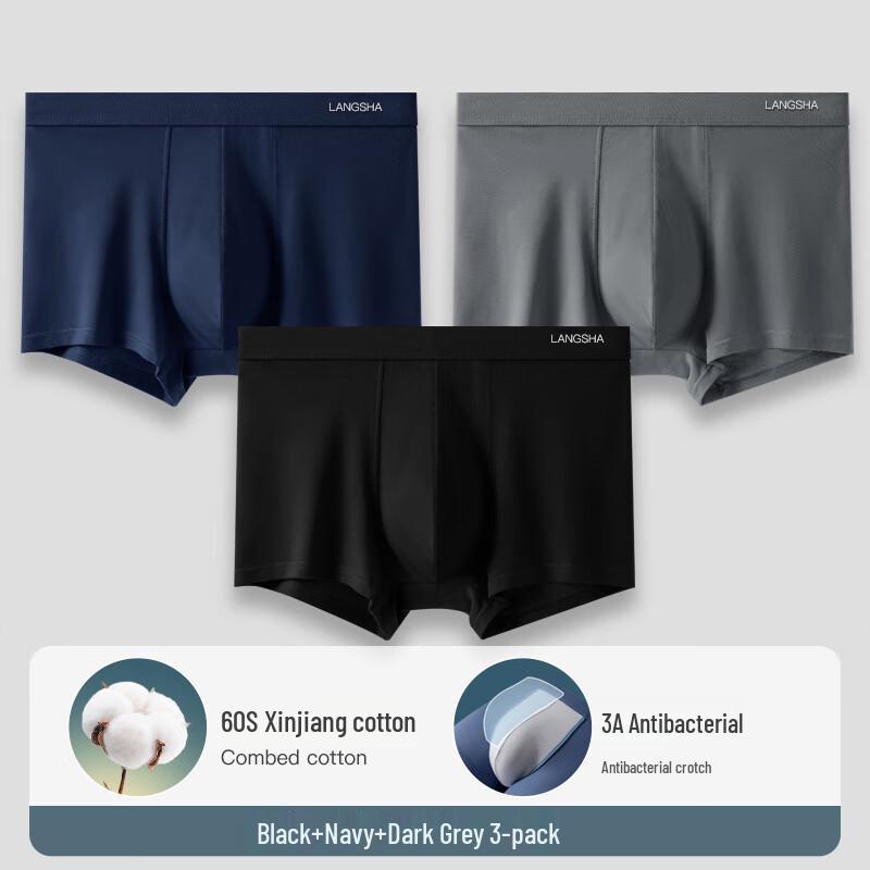 Langsha Men's Plus Size Cotton Boxer Briefs