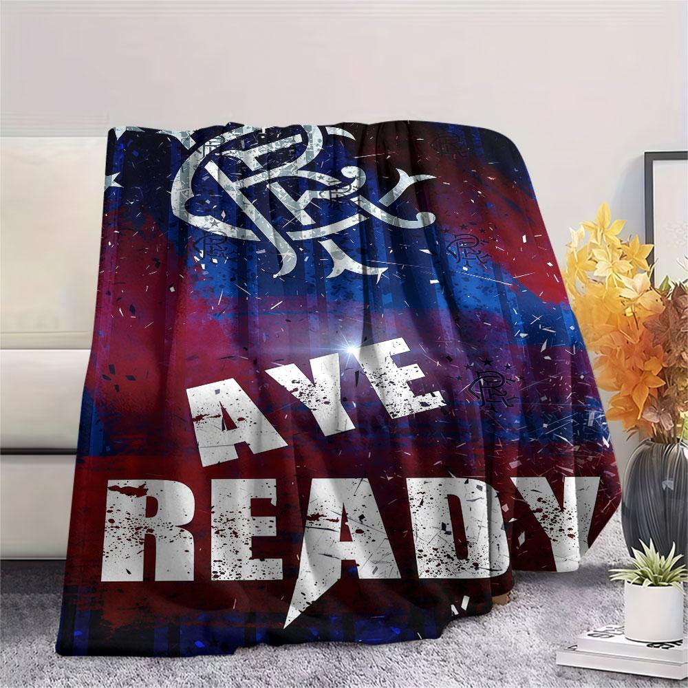 Rangers FC Printed Flannel Blanket, soft throw for bedroom sofa, washable, Christmas present, great gift.