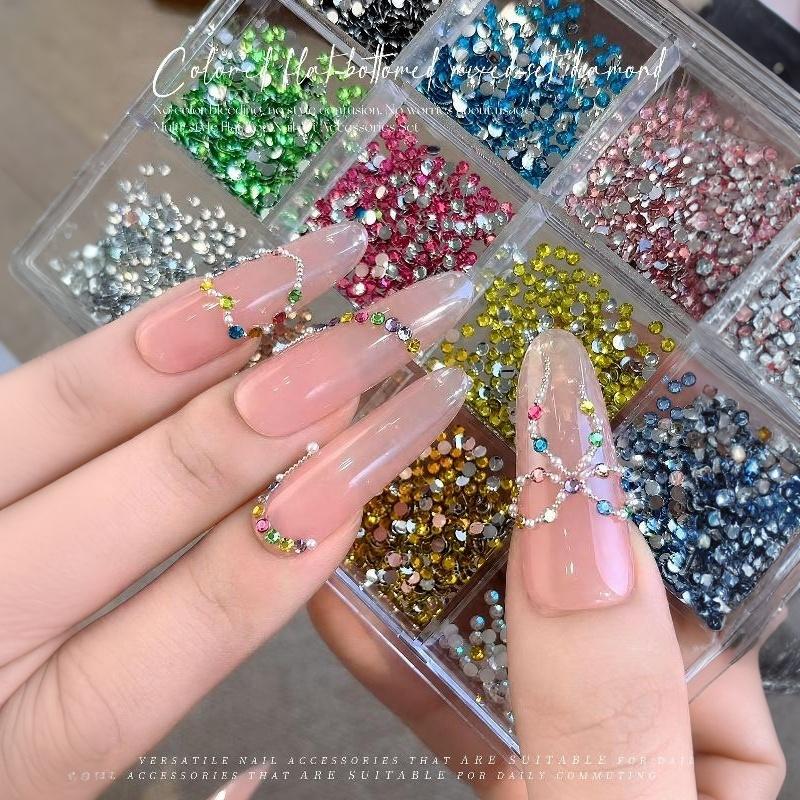 Cut Small Round Rhinestones With High-Shine Finish Flatback Inlay Nail Art Crystals For Uv Gel Nails Or Stage Makeup