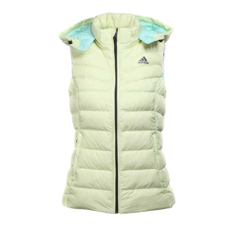 Adidas Training Lifestyle Series Light Hooded Sleeveless Vest Comfort Warm Outerwear Women Yellow B34631 M