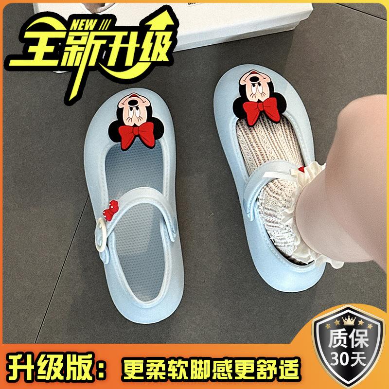 Cute Cartoon Mickey Mary Jane Shoes Women's Summer 2025 New Cute Fashion Wear Comfortable Sandals Single Shoes
