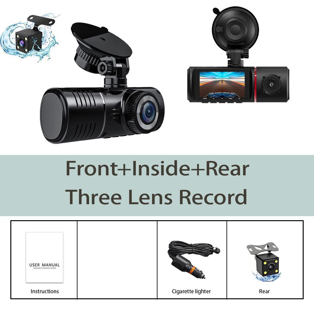 

Автомобильный видеорегистратор с 3 линзами FHD 1080P, 2,45-дюймовая IPS-матрица, супер ночное видение, циклическая запись, аксессуары для автомобиля none