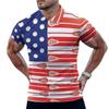 Patriotic Stars & Stripes Short Sleeve Polo, Casual Top