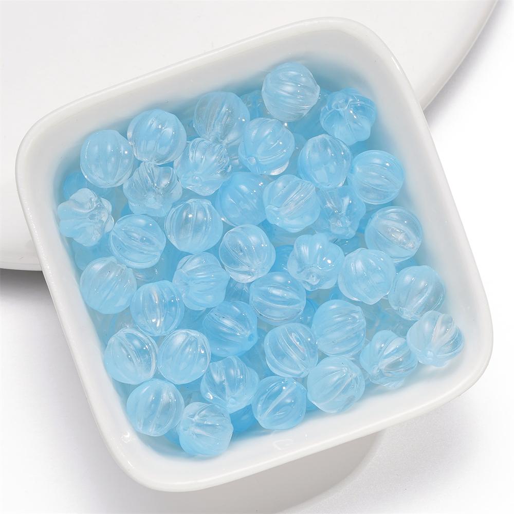 

20/50pcs 8mm Glass Pumpkin Beads Spacer Bead for Bracelet Necklace Earrings Keychain DIY Halloween Jewelry Making Accessories 20pcs светло-синий