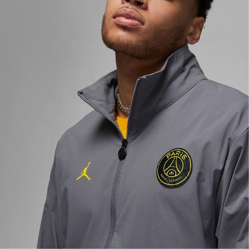 Jordan Solid Color Logo Zip-Up Stand Collar Jacket Men Jackets Grey DV0608-014
