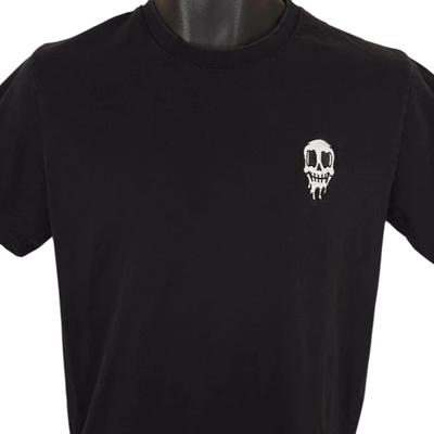Skull 100% Cotton T-shirt Mens Tees Top Mens Size Small Black Eighty Eight Embroidered Skeleton Streetwear