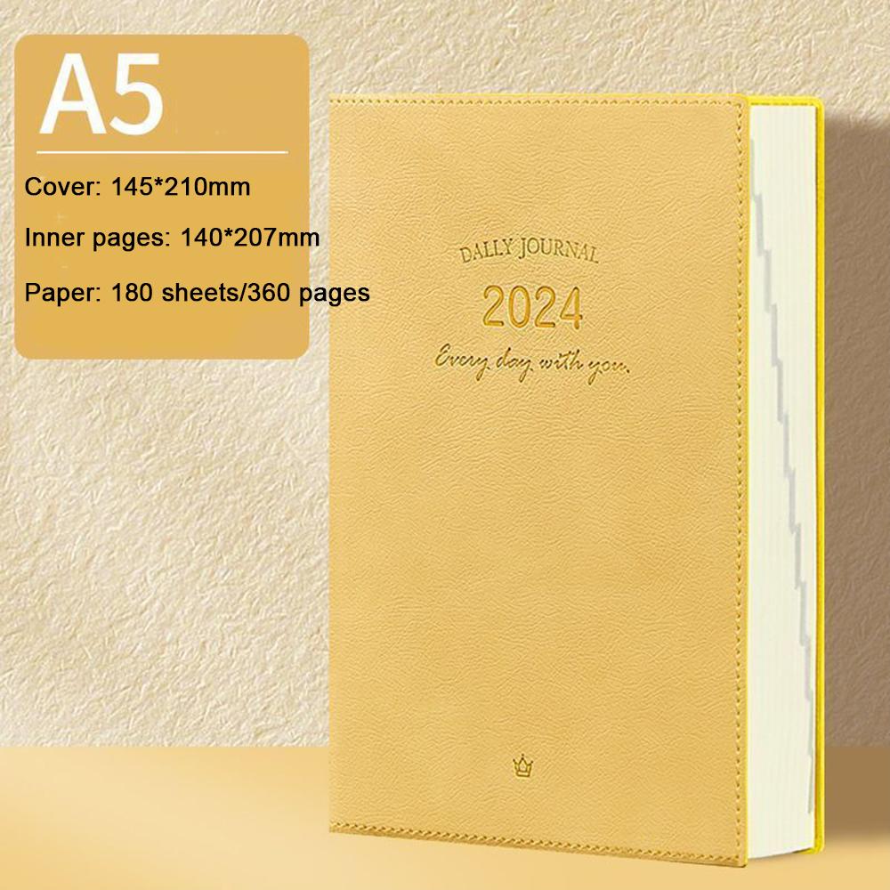 (Logo Can Be Engraved) 2024 Business Schedule, Student Daily Planning, Plan Book, Record Book, Notepad, Notebook, 180 Sheets, 360 Pages