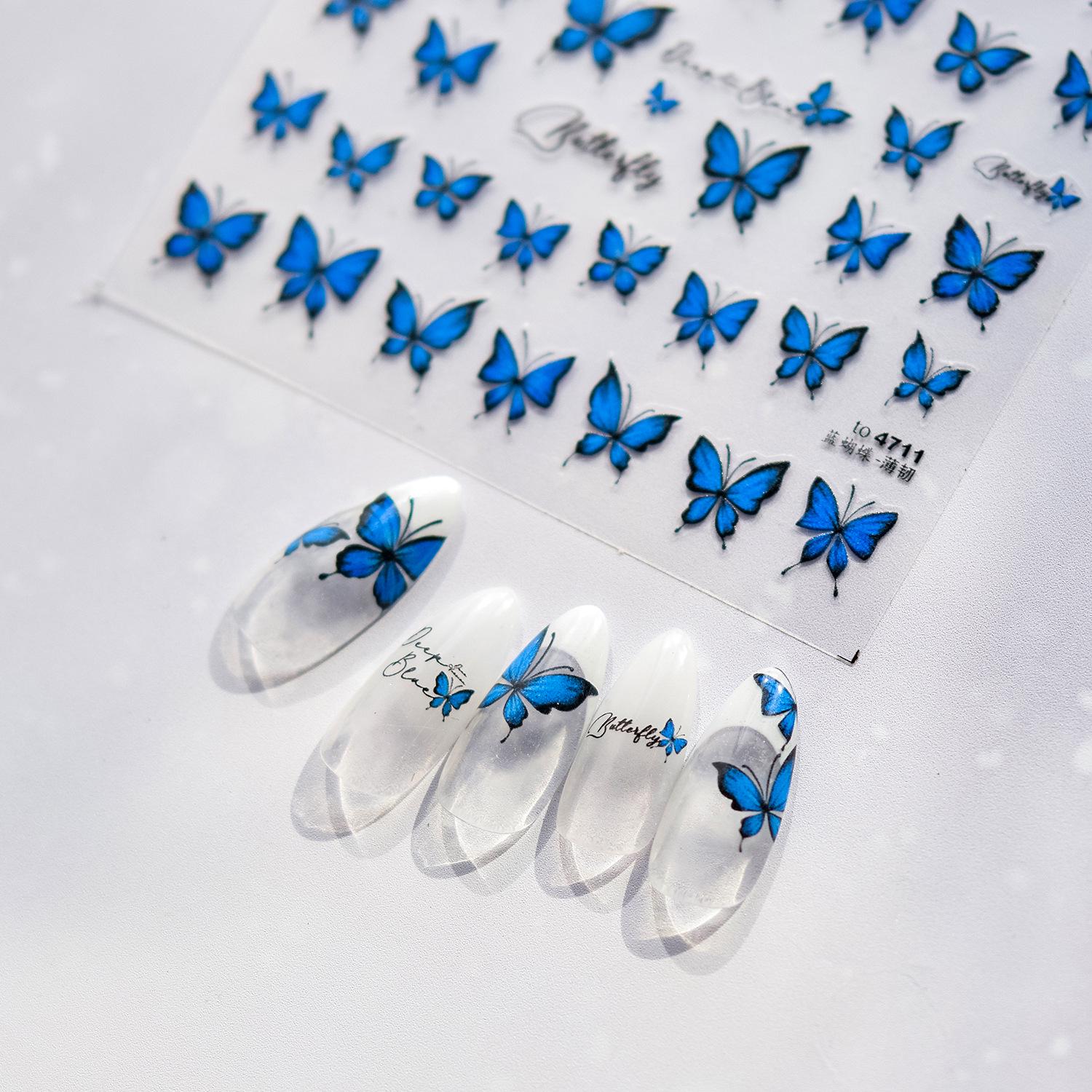 

Tomoni Blue Butterfly Nail Stickers: Durable and Popular Japanese Stationery for Kids