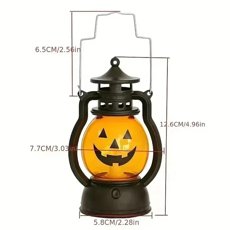 Halloween LED Pumpkin Lantern Decoration, Halloween Party Retro Lamp, Horror Ghost Festival Bar Haunted House Haloween Ornament