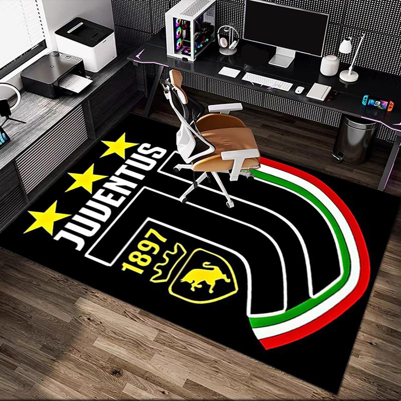 1pc Juventus Football Club Carpet for Room Floor Mat, Comfortable Office Chair Printed Area Rug, Beautiful Hotel Rug