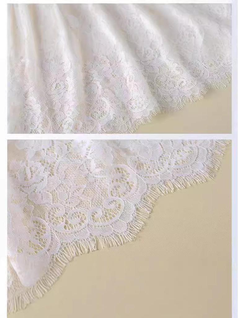 Ladies' Layered Sweatshirt with Lace Midi Skirt and Sweater Hem Cover for Spring & Autumn