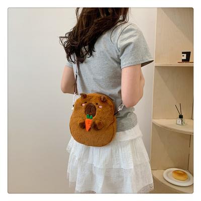 New Large Capacity Capybara Shoulder Bag Cartoon Cute Guinea Pig Bag Students School Bag Casual Crossbody Bag