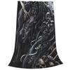 Gothic Unicorn Print Flannel Throw Blanket Soft Warm Cozy for All Seasons Use On Couch Bed Office Car Camping
