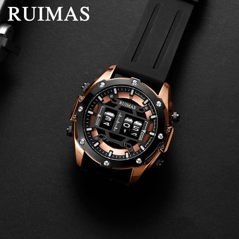 Personality Roller Sports Watch Men'S Fashion Alloy Decorative Quartz Watch Silicone
