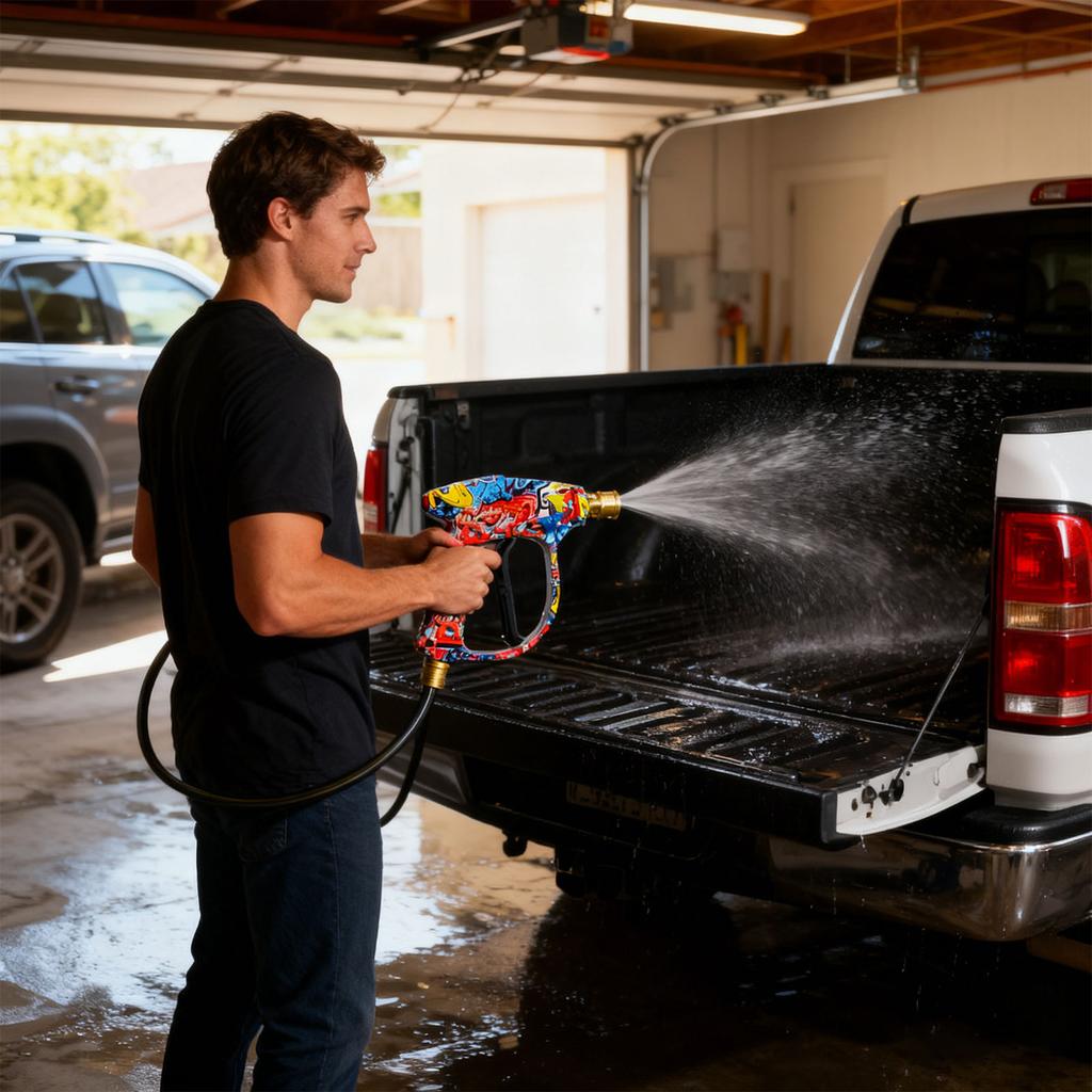 Heavy Duty 40° Wide Angle Sprayed Pressure Washer with Ergonomic Grip and Multiple Angle Nozzles for Driveway Cleaning