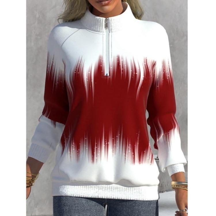 Women Fashion Casual Long Sleeve Half Turtleneck Zipper Cardigan Warm Pullover Sweatshirt Baggy Tops Coat Ladies