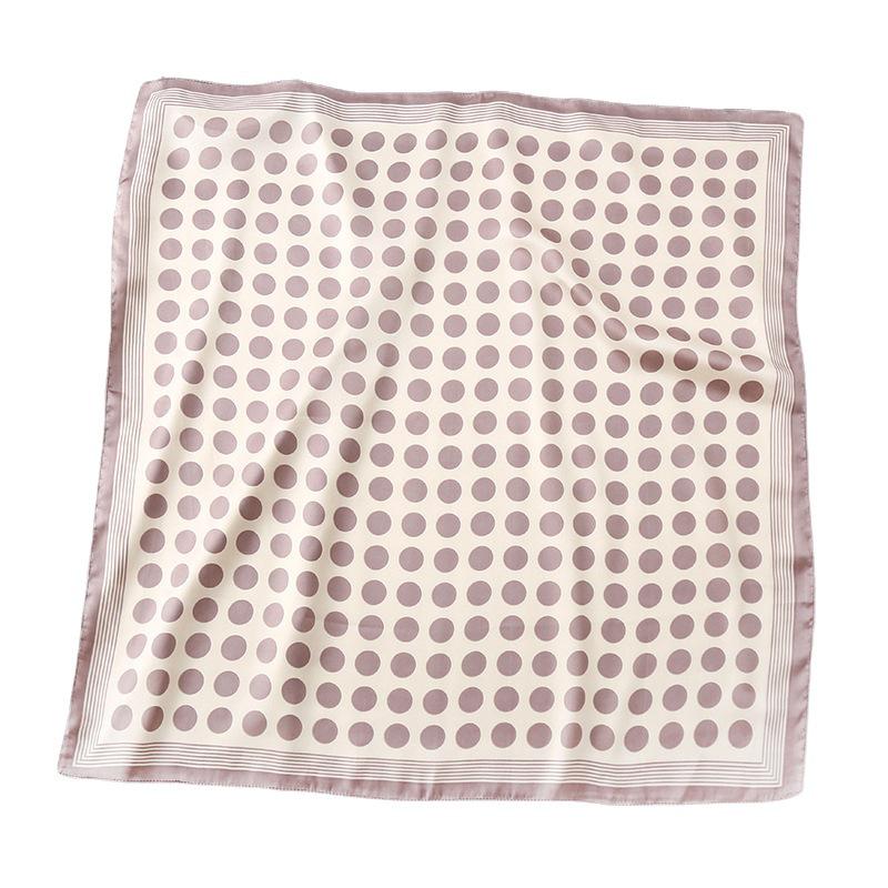 Spring Polka Dot Imitation Silk Scarf: Fashionable, Versatile, Elegant Decor.