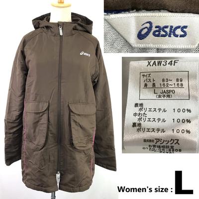 Padded Bench Coat Women L Brown Hooded Sports Outer coat(USED)
