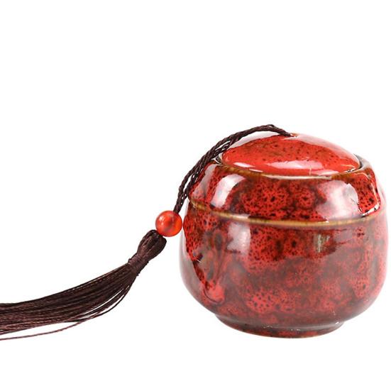 

Ceramics Pet Memorial Casket Double Seal Cat Dog Ashes Holder Cremation Urn красный