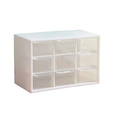 Dustproof Desktop Drawer Organizer 9 Grids Transparent Storage Box Small Drawer PVC Drawer Organizer Box For Jewelry Cosmetics