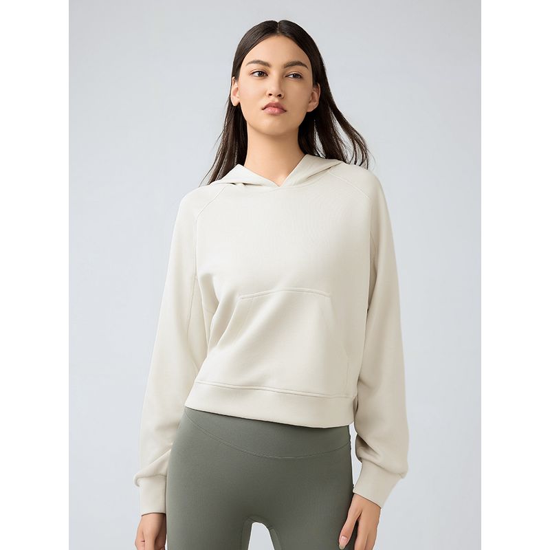 Spring and Autumn Yoga Clothes Cover Up Women Loose Short Pullover Casual Hood Air Layer Hoodie Outerwear Running Top