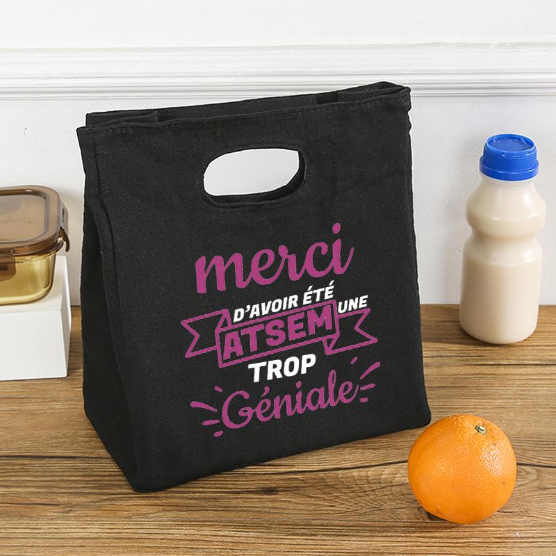 Une Super Atsem Toi Ne S'oublie Jamais Comme Print Lunch Bag Summer Jiuce Ice Cooler Bag Picnic Insulated Thermal Bag Astem Gift