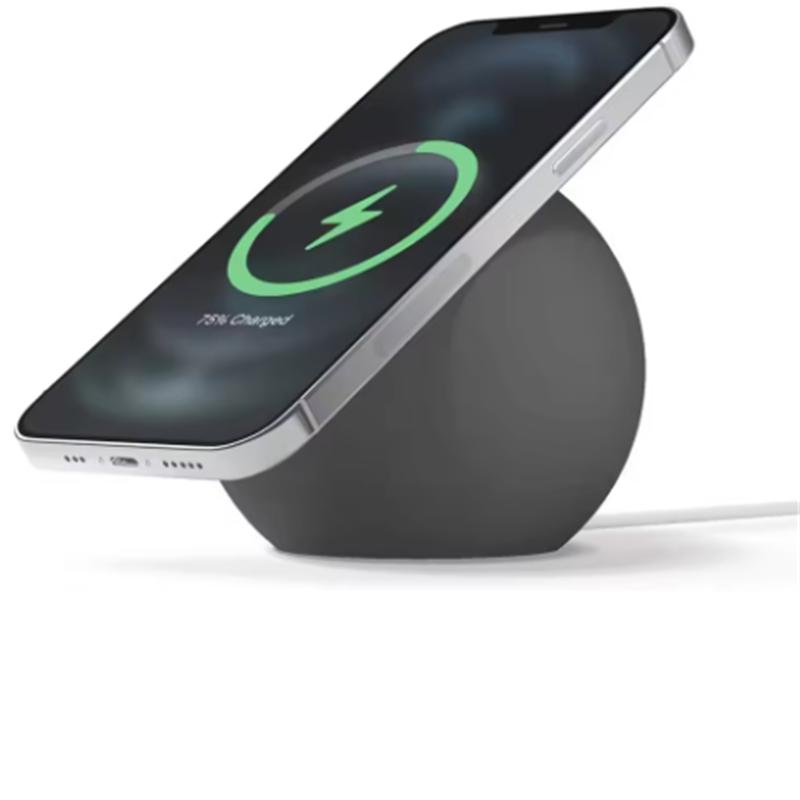 

Магнитная настольная подставка-держатель для зарядки телефона в форме шара для Magsafe iPhone16 15 14 13 12 11 Pro Max Mini Беспроводная зарядка Настольная док-станция серый