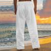 New beach men's printed casual cotton linen loose trousers
