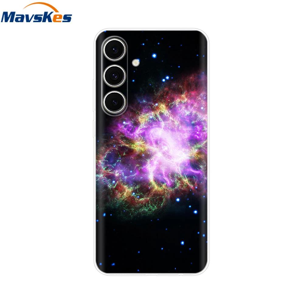 For Samsung S24 FE Case Stylish Flowers Painted Cover Clear Silicone Phone Case for Samsung Galaxy S24 S24FE Soft Shell Fundas