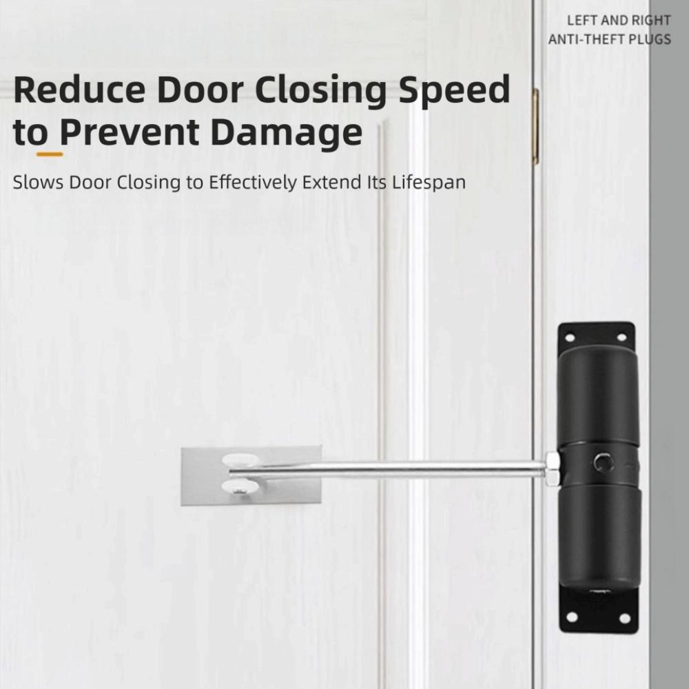 Stainless Steel Automatic Door Closer Lightweight Adjustable Door Closing Hinge Durable Anti-Collision Damper Buffer