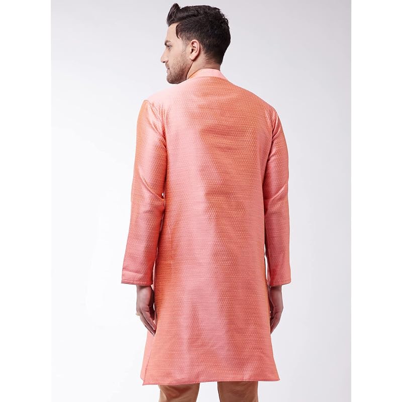 VASTRAMAY Men' Cotton Silk Blend Kurta VASMK0 7PN
