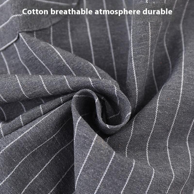 Kitchen Oil Resistant Straps Aprons  Breathable Apron Striped Zippered Cotton Apron  Women Men Dirt Resistant Work Clothes