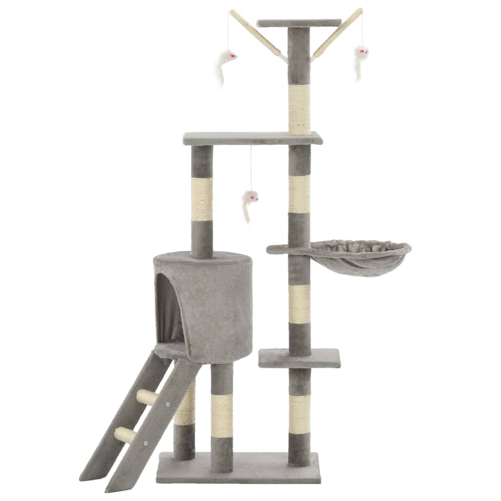 Cat Scratching Post with Sisal Columns 138 cm Grey