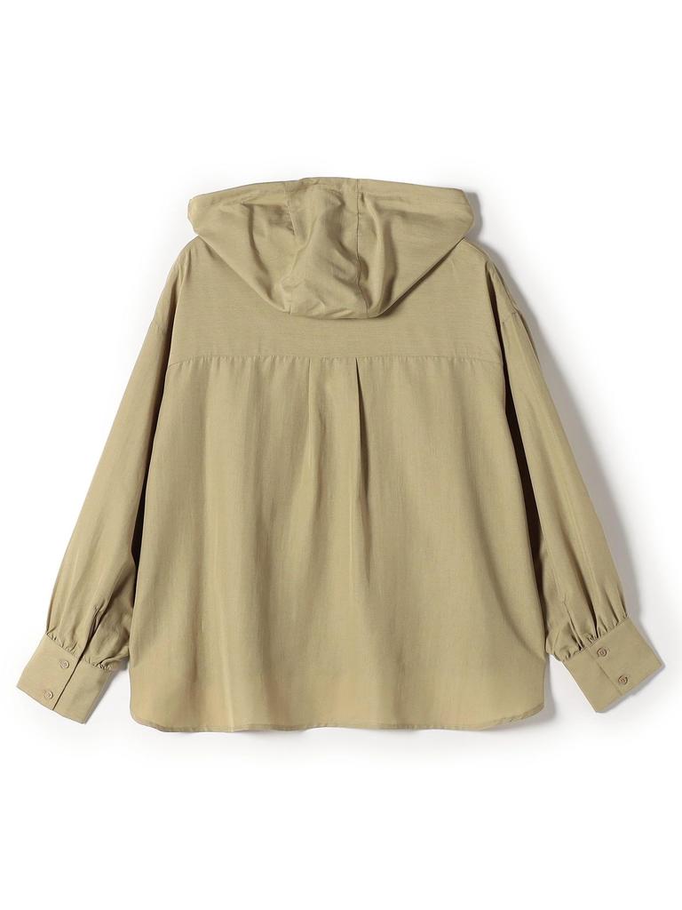 Ships Colors Wool-Like Sheer Hoodie Shirt (Hand Washable) 221150040 Beige One Size