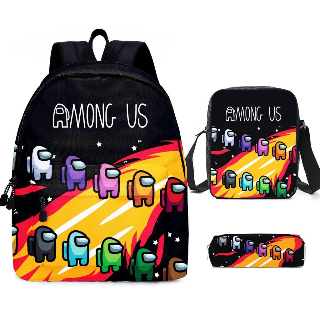 Among Us Two-Piece Backpack Space Werewolf Primary And Secondary School Students Cartoon Schoolbag Three-Piece Satchel Pencil Case