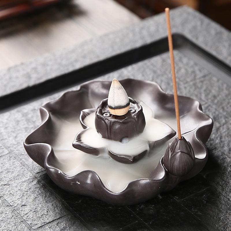 Keramik Wasserfall Rauch Rückfluss Räuchergefäß Halter Räucherschale Räucherstäbchen Heimdekoration