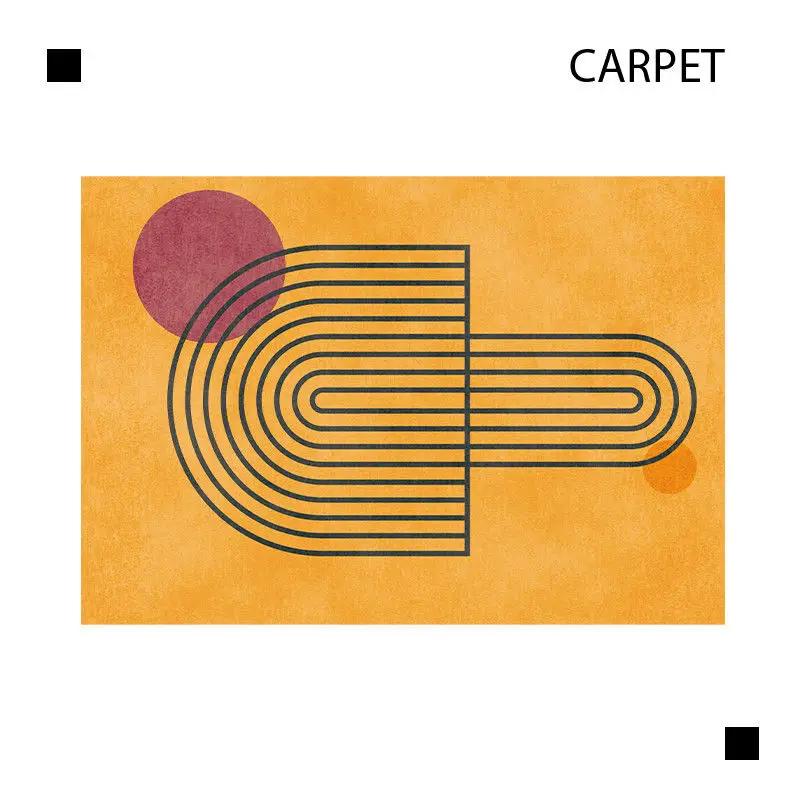 Nordic Modern Minimalist Living Room Carpet Abstract Non-slip Luxury Bedroom Rug Home Decoration Fluffy Square Vortex Mat
